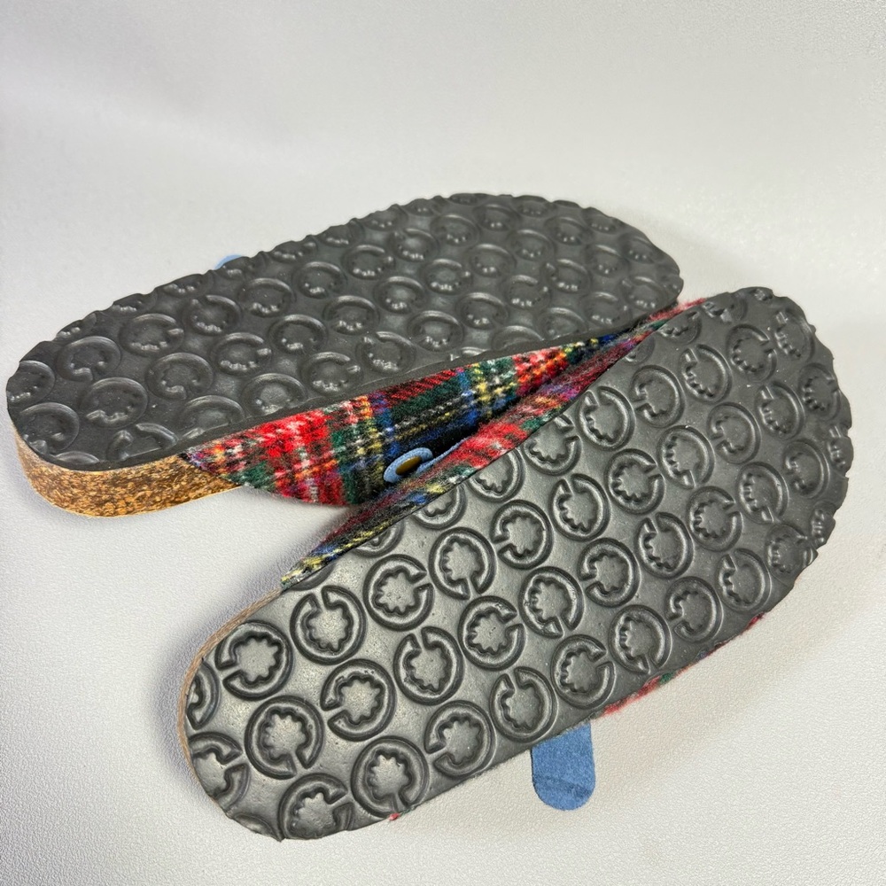 Sundance Multicolored Plaid Wool Cork Comfort Clogs - Picture 6 of 12